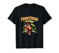 Farm Fresh & Fly Country Farm Pun Gallo Pista Maglietta