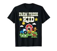 Farm Fresh Kid Piccolo Agricoltore al Lavoro Amare Campagna Maglietta