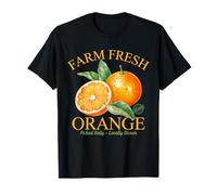 Farm Fresh Orange Picked Dairy Locally Growns Vintage Maglietta