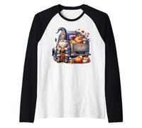 Farm Fresh Pumpkin GNOME with GNOME Garden Sign Pumpkin Fall Maglia con Maniche Raglan