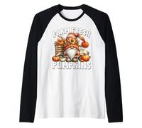 Farm Fresh Pumpkins GNOME Graphic Women Cute Pumpkin Truck Maglia con Maniche Raglan