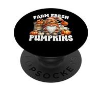 Farm Fresh Pumpkins Gnome Graphic Women Cute Pumpkin Truck PopSockets PopGrip Adesivo