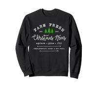 Farm Fresh Xmas Tree, Pine Retro Vintage Graphic Christmas Felpa