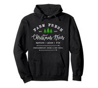 Farm Fresh Xmas Tree, Pine Retro Vintage Graphic Christmas Felpa con Cappuccio
