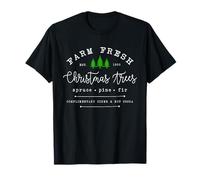 Farm Fresh Xmas Tree, Pine Retro Vintage Graphic Christmas Maglietta