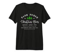 Farm Fresh Xmas Tree, Pine Retro Vintage Graphic Christmas Maglietta Premium