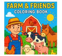 FARM&FRIENDS: A simple and easy kids coloring book with bold line , animals , barns, tractor, and friends