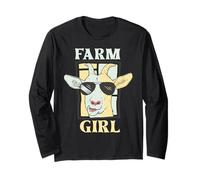 Farm Girl Fattoria Ragazza contadina Cool Capra Capra Capra Maglia a Manica