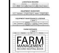 Farm Management Record Keeping Book: Livestock, Equipment & Finances