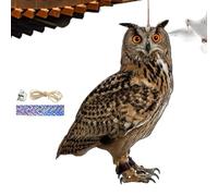 Farm Protector Bird Scarer,Ciondolo decorativo gufo spaventapasseri - Ciondolo decorativo con campana, finto dispositivo per spaventare gli uccelli, decorazioni impermeabili per giardino con balcone