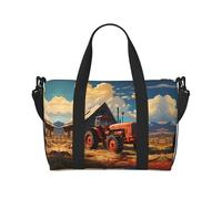 Farm Red Tractor - Borsa a tracolla da donna, borsa da viaggio casual, con cerniera, adatta per lavoro, viaggi, fitness, viaggi