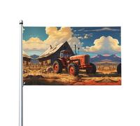 Farm Red Tractor Prints Bandiere decorative per esterni 0,9 x 1,5 m leggere e belle adatte per cortili esterni e celebrazioni di festival.