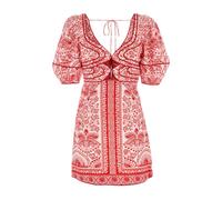 FARM Rio - Mini Abito in Lino Ricamato - -Dresses -Donna -Multicolore -S
