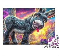 Farm Scene Puzzle da 1000 Pezzi per Adulti Asino Paesaggio Fantastico Tramonto Difficile Premium Spesso Robusto Alta Qualità Vibrante Sfidante Antistress 70x50cm/1000pcs