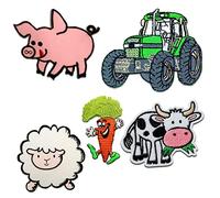 Farm set 7 pezzi animale - Toppe termoadesive Patch Toppa ricamate