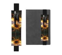 Farm Sunflower - Portapenne regolabile in pelle per quaderni, calendari, tablet, segnalibro e portapenne con fascia elastica