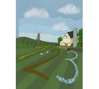 Farm-Themed Cute Math Notebook | Hardcover with Grid and Lined Pages | Great for School, Homework & Math Practice | 8.25 x 11 Inches