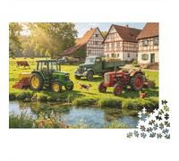 Farm Tractors Puzzle 1000 Pezzi Materiale Riciclato Germany Vintage Puzzle per Ragazzi e Ragazze dai 6 anni in su Divertente e Stimolante Attività di Gioco in Famiglia 70x50cm/1000pcs