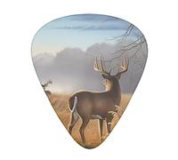 Farm With Deer & Guitar Picks Confezione da 12, sensazione confortevole, bordi lisci, abrasione, adatto per chitarra, ukulele, ecc.
