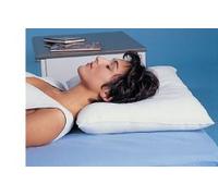 Cuscino cervicale cervisan antiallergico con imbottitura siliconata. sia la fodera traspirante che la sagoma sono antiallergiche, antibatteriche e ant