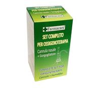 Set Per Ossigenoterapia Con Sostegno A Occhiale Munito Di Tubo Di Collegamento Flessibile Antiotturamento Ed Un Gorgogliatore Per Umidufucazione