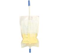 farmacare srl Sacca raccolta urina da gamba da 750 ml con 2 lacci con valvola antireflusso e rubinetto di scarico push pull tubo 10 cm 10 pezzi