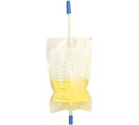 farmacare srl Sacca raccolta urina da gamba da 750 ml con 2 lacci con valvola antireflusso e rubinetto di scarico push pull tubo 35 cm 10 pezzi