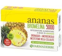 Farmaderbe Ananas Bromelina 5000 Integratore Drenante 30 Compresse