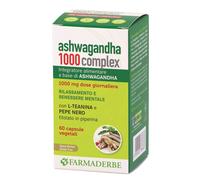 Farmaderbe Integratore Ashwagandha con L-teanina e pepe nero, 60 capsule