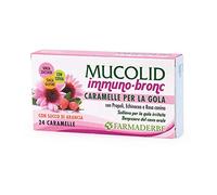 Farmaderbe Mucolid - Immuno-Bronc Caramelle Gola Gusto Arancia, 24 Caramelle