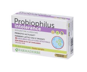 Farmaderbe Probiophilus - Intolerance Integratore Alimentare, 12 stick