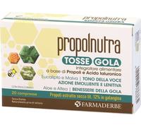 FARMADERBE Srl PROPOLNUTRA TOSSE GOLA EUCALIPTO MENTA 20 COMPRESSE MASTICABILI BALSAMICO CON EDULCORANTI SENZA GLUTINE NATURALMENTE PRIVO DI LATTOSIO