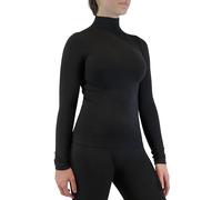 FarmaMed Ecodrytech Lupetto Donna, Maglia Intima Maniche Lunghe, Sport, Fitness, Seamless, Stimolazione microcircolazione, Antibatterico, 100% Made in Italy, Colore Nero, Taglia L/XL