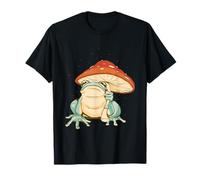 Farmcore Frog And Mushroom Umbrella Aesthetic Cottagecore Maglietta