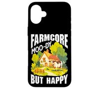 Farmcore Moo-dy Ma Felice Divertente Gioco di parole Farmer Life Fattoria Custodia per iPhone 16 Plus