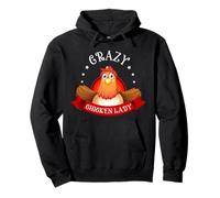 Farmer Crazy Chicken Lady Ragazze Donne Felpa con Cappuccio