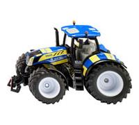 Siku 3297 New Holland T7.315 HD trattore della polizia, 1:32, con cofano apribile, zavorra anteriore, cabina rimovibile, carrozzeria in metallo, blu-giallo, veicolo speciale