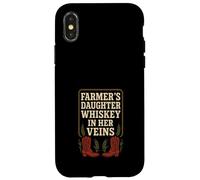 Farmers Daughter Country Roots Rural Pride Farm Life Rustico Custodia per iPhone X/XS