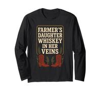 Farmers Daughter Country Roots Rural Pride Farm Life Rustico Maglia a Manica