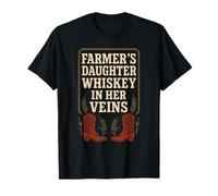 Farmers Daughter Country Roots Rural Pride Farm Life Rustico Maglietta