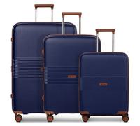 Farmhood Eco Edition - Set di 3 custodie rigide sostenibili | Trolley con piega espandibile di 6 cm | Materiale robusto e leggero, 4 ruote doppie e lucchetto TSA | Uomo e Donna, blu navy, Kofferset (3