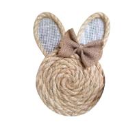 Farmhouse Bunny che serve vassoi tessuti, vassoio di servizio di coniglietto rattan,Vassoio da tavolo da pranzo per organizzare | Montagna rustica di esposizione coniglietto primaverile per bancone di