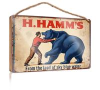 Farmhouse Decor Signs Hamm's Beer: dalla terra del cielo blu acqua. Decorazione per porte e bar (23 x 35 cm)