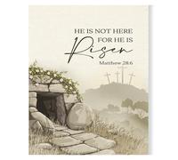 Farmhouse Easter Decor: He Is Risen Christian Poster with Scripture Quote Wall Art(Framed,16x24inch(40x60cm))