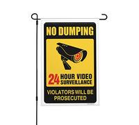 Farmhouse Garden Flag Warning No Dumping Videosorveglianza Violatori saranno perseguiti Bandiera da giardino Farmhouse Garden Flag Garden Flags Welcome