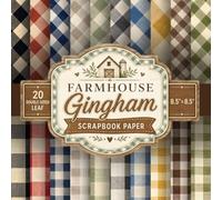 Farmhouse Gingham Scrapbook Paper: 20 Double-Sided Sheets, 20 Unique Designs, 8.5" x 8.5" Rustic Plaid Craft Pad with Earthy Neutral Linen Texture ... for Junk Journals, Card Making and Decoupage