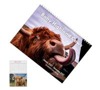 Farmhouse Highland Bull Calendar | Cow Jan-Dec 2027 Spiral Binding Block