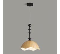 Farmhouse Light Fixture Rustic Wood Kitchen Island Black Mid Century Pendant Lighting Large Hanging Lamp Vintage Industrial Chandelier for Dining Room Table Bedroom