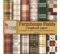 Farmhouse Plaids Scrapbook Paper Pack: 40 Double-Sided Sheets with Rustic Checks & Gingham Patterns for Scrapbooking, Journals & Crafts from our Rustic Autumn Charm Collection,