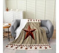 Farmhouse Star Hooks Country Vintage Rustic Wooden Coperta da Tiro Coperta Leggera Calda Plaid per Campeggio Quattro Stagioni Uomini 100x125cm